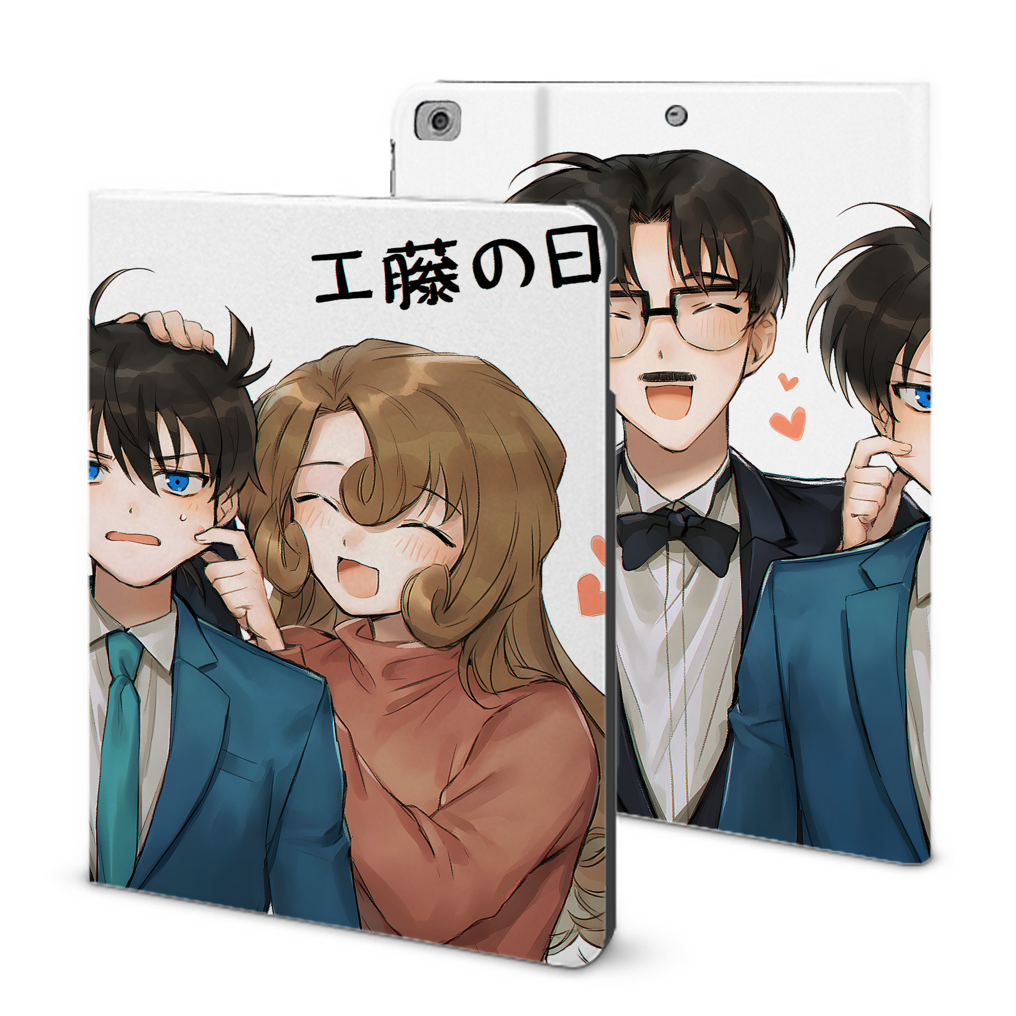 （画像用） 名探偵コナン Detective Conan IPad ケース ブック型 PUレザー TPU 耐衝撃 軽量 薄型 ペン収納なし 全面保護 IPad 各モデル対応